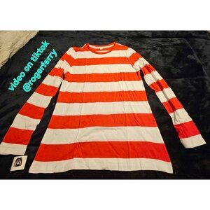 Red and white striped shirt size xl